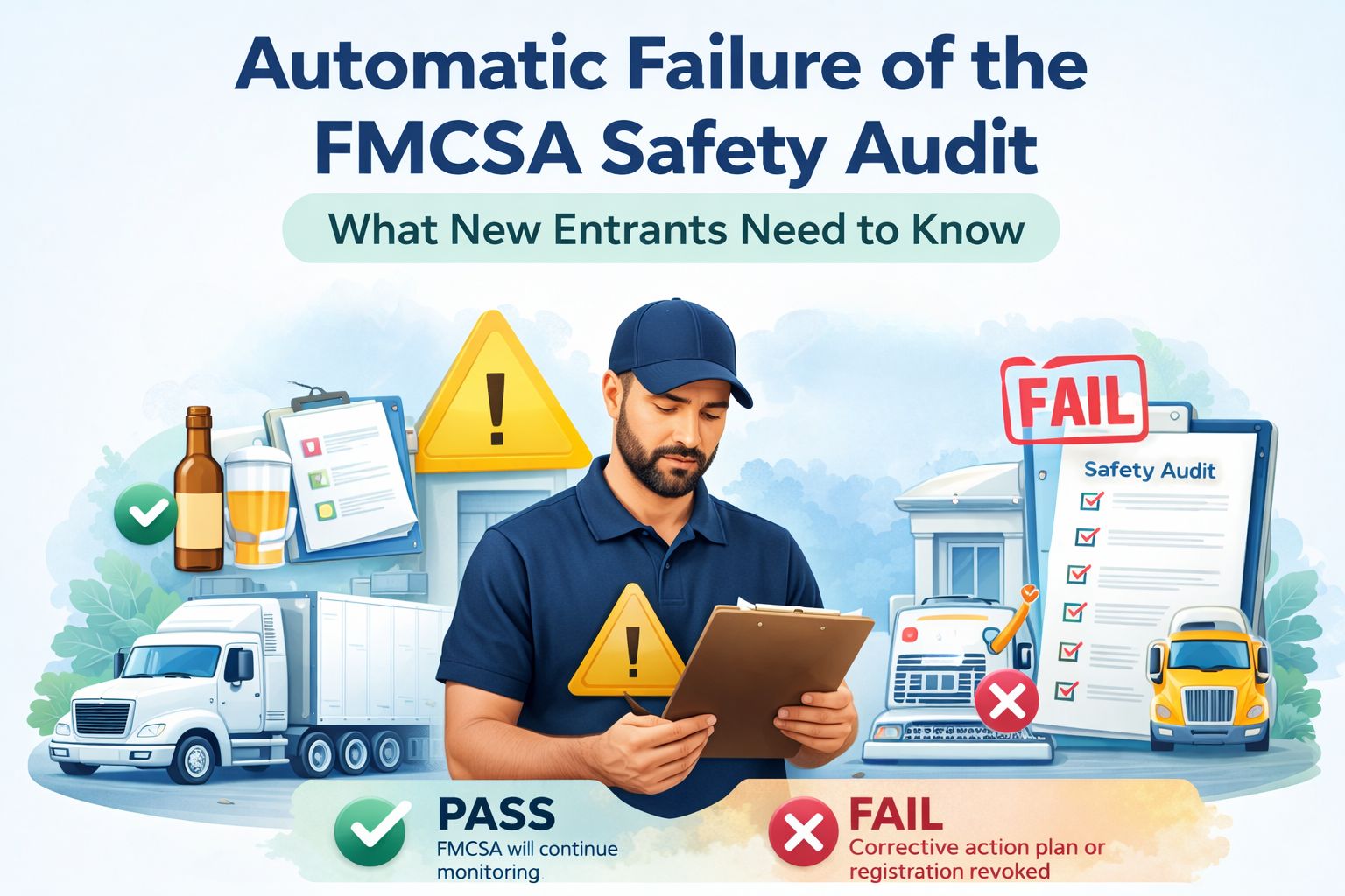 Automatic failure of the FMCSA safety audit for new entrants
