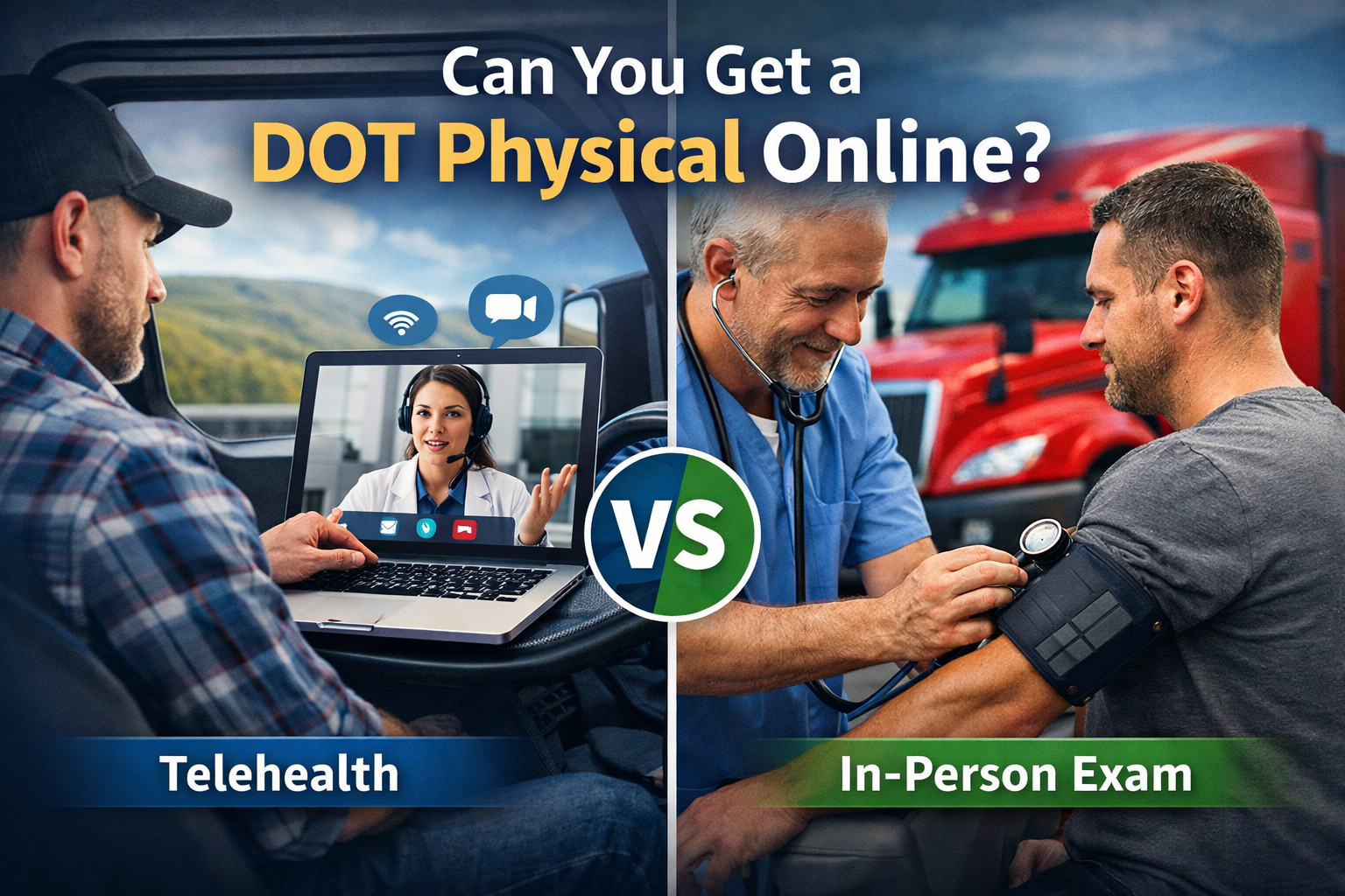 Can you get a DOT physical online? Telehealth versus in-person DOT exam for CDL drivers