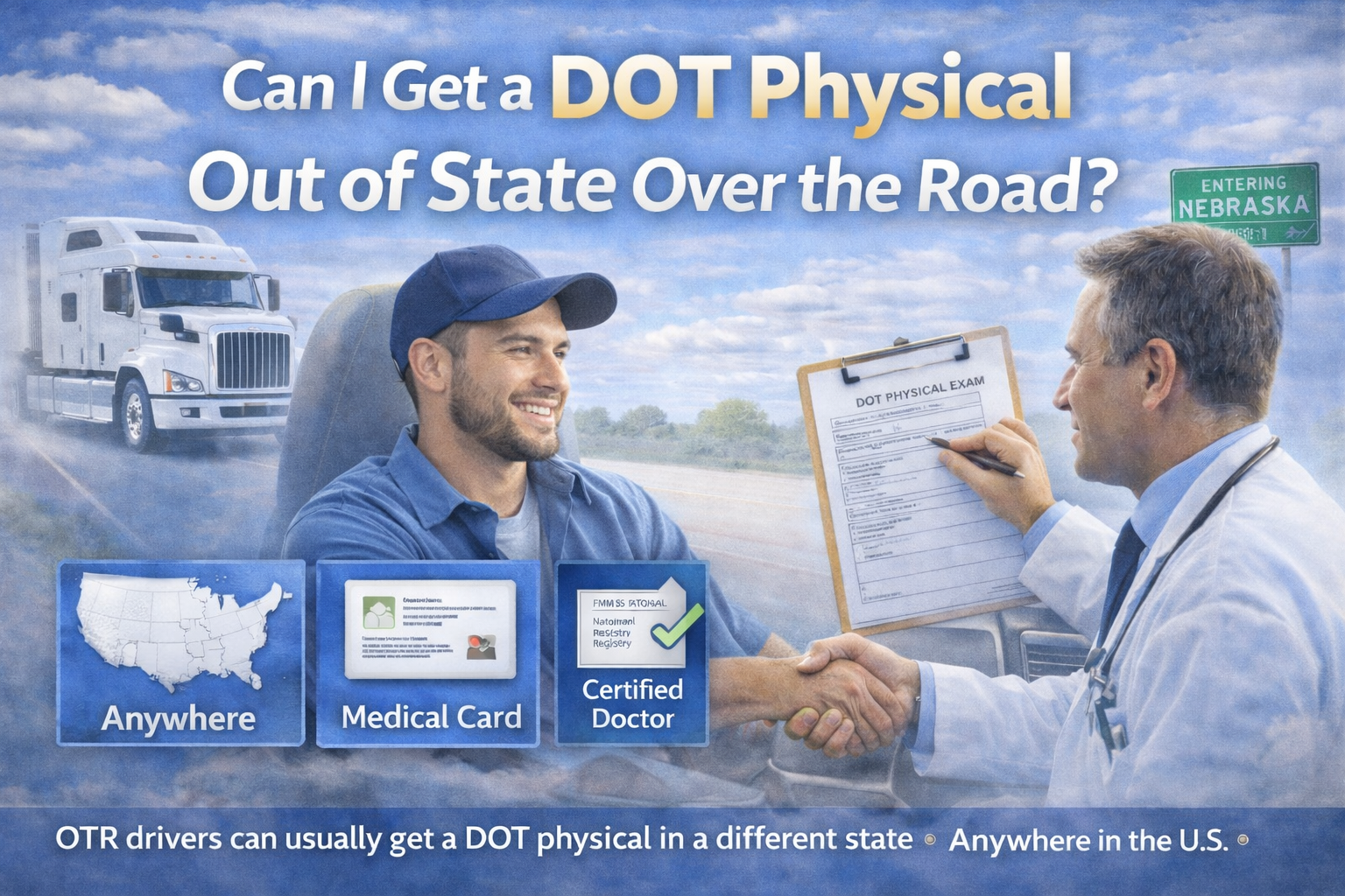 Over the road driver getting a DOT physical out of state while traveling