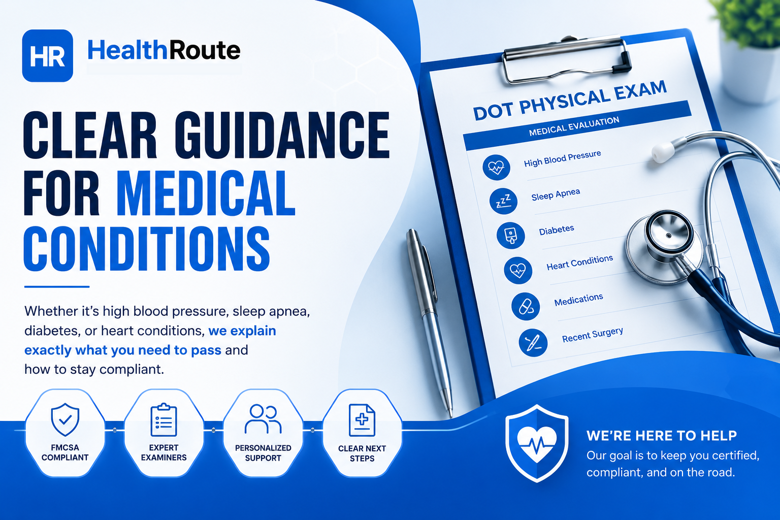 Clear guidance for DOT medical conditions