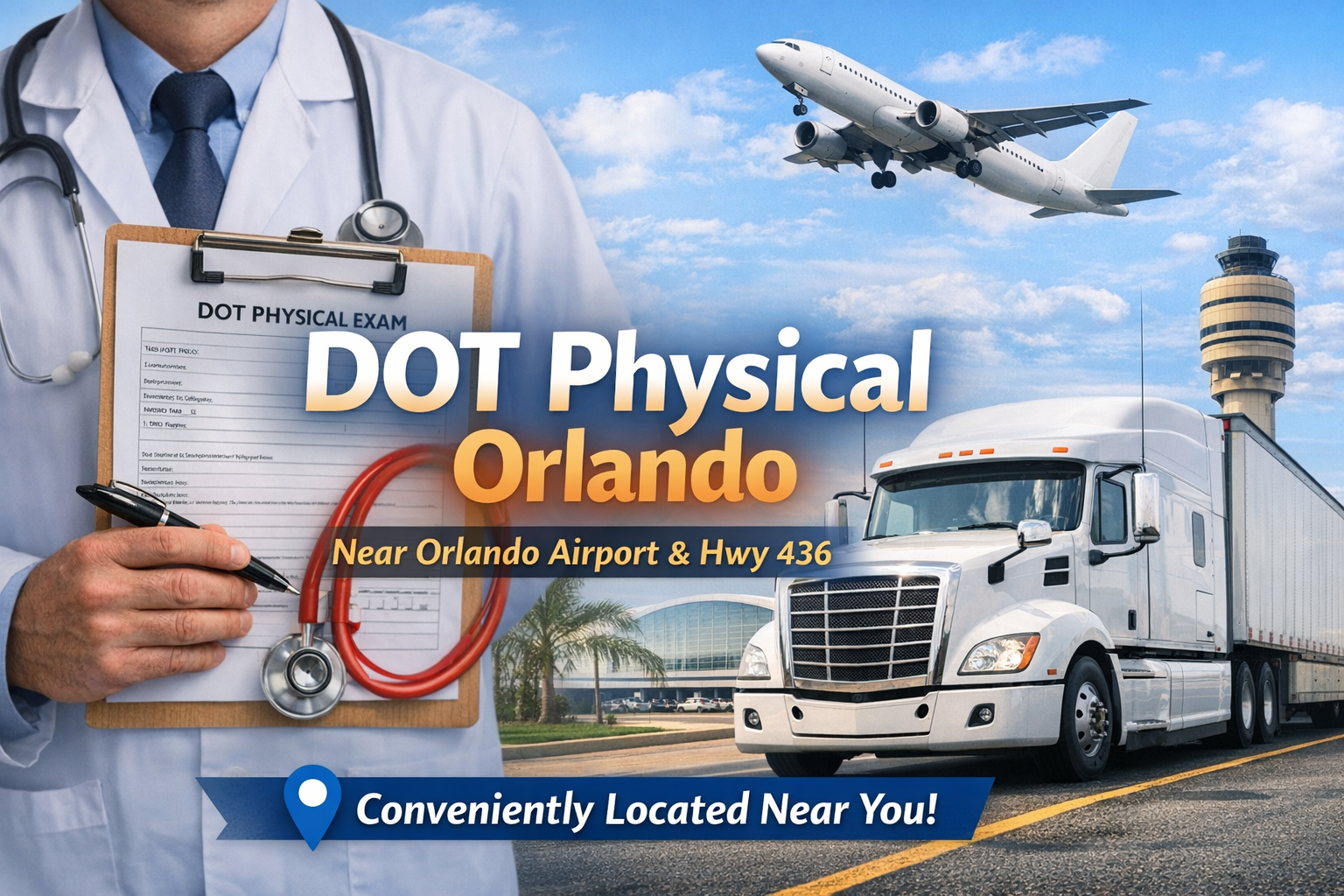 DOT physical in Orlando near MCO airport and SR 436 at HealthRoute