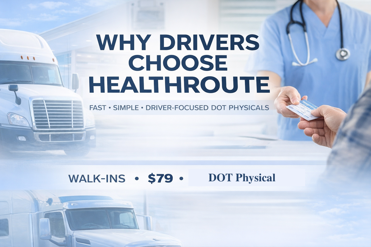 Driver choosing HealthRoute for a DOT physical in Orlando